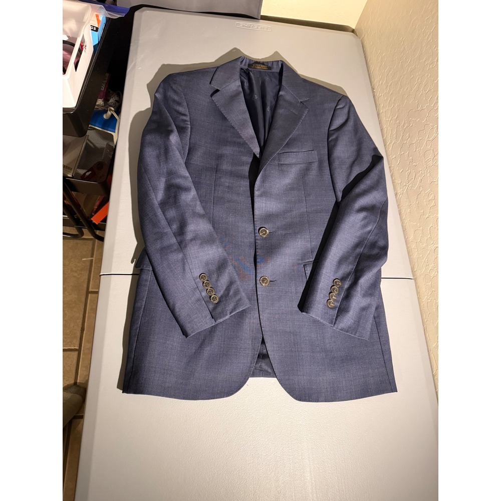 Jos‎ A Bank Reserve Reda 1865 Wool Blazer Blue Crosshatch Sport Coat Mens 42R